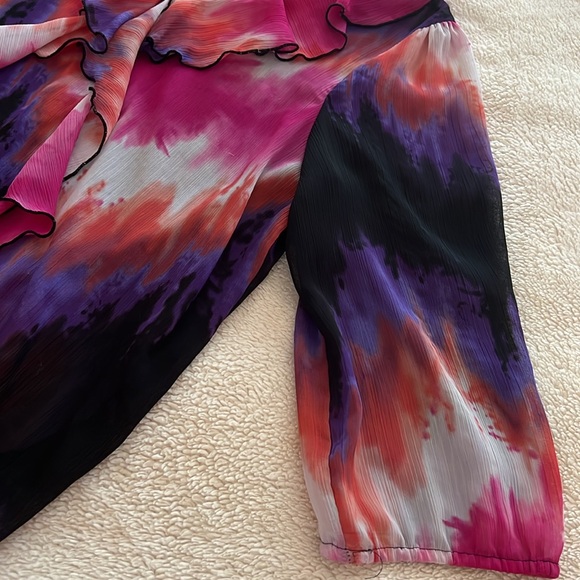 Women's Multicolor Ruffled Blouse - Picture 5 of 5